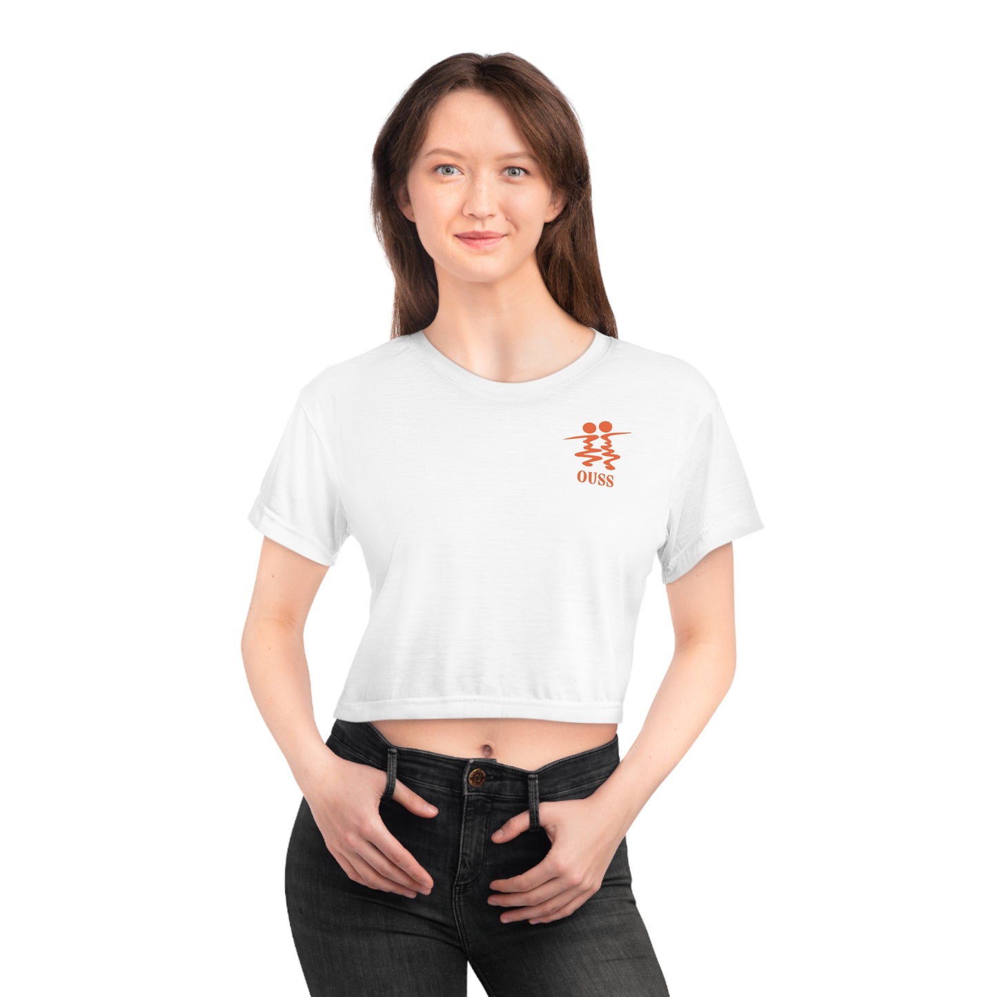 OUSS Crop Top Black White