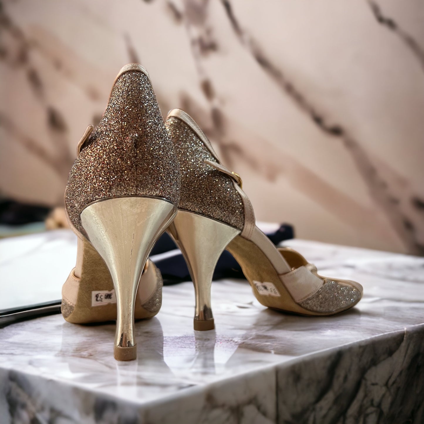 Carina Champagne & Glitter 3" Heel