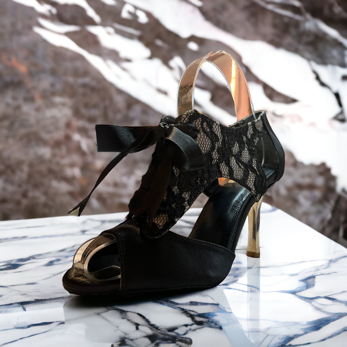 Libra Black Lace 3.5" Heel